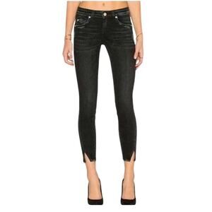 AMO Crop Twist Faded Skinny Jeans